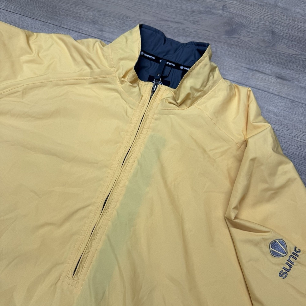 Sunice Typhoon 1/2 Zip Yellow Pullover Windbreaker Men's Sz  L Golf Casual